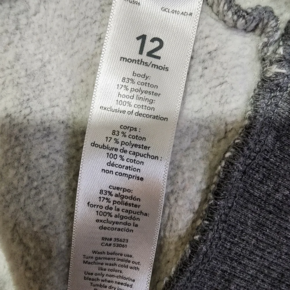 Carter's Hooded Sweatshirt Jacket - 12 months